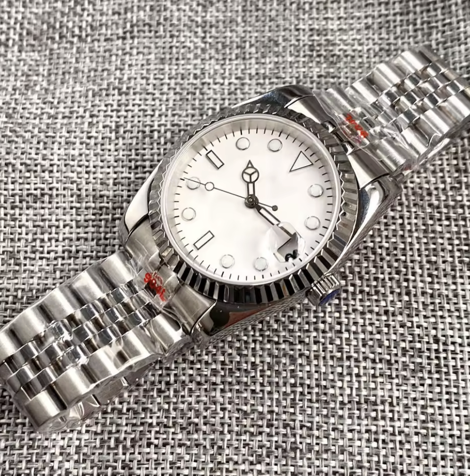 DateJust Style| Fluted Bezel,Seiko NH35 Movement, Sapphire Crystal, Stainless Steel 100m Water Resistance