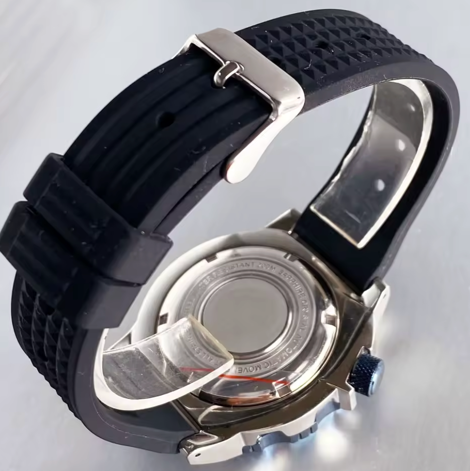 Blue Dial Monster, Automatic NH35A Movement, 120 Click Bezel, 3.8 Crown, Waffle Band, 200m Water Resistant, Sapphire Crystal,