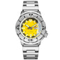20ATM 42mm Monster Men's Mechanical Watch AR Sapphire Glass Blue/Black Luminous Diver Watch 3.8 O'Clock Steel Strap