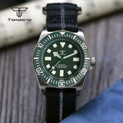 Tandorio Titanium 42mm Dive Mechanical Watch for Men Automatic NH35/PT5000/Miyota 8215 Movt Sapphire 20BAR Waterproof Wristwatch