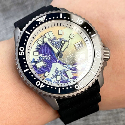 41mm, Titanium, Seiko Automatic NH35A Movement, Kanagawa Dial, Sapphire Glass, Super Lume Dial