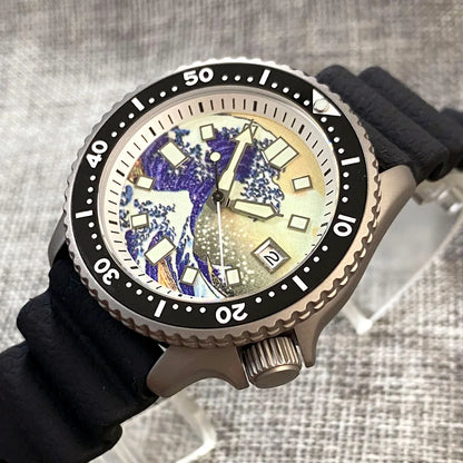 41mm, Titanium, Seiko Automatic NH35A Movement, Kanagawa Dial, Sapphire Glass, Super Lume Dial