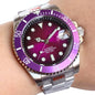 Two Tone Gradient Red Sunburst 100m Waterproof NH35A Automatic Watch Sapphire Crystal Glass Red Black Ceramic Bezel