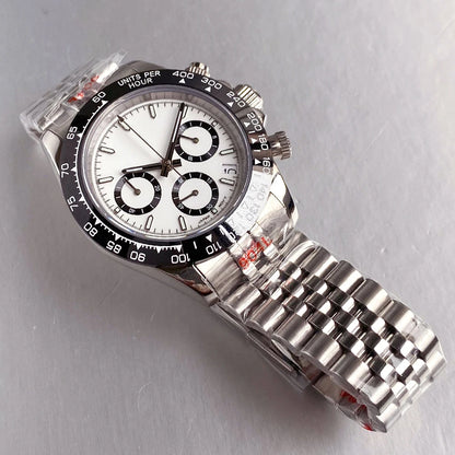 39mm Chronograph Men Watches Quartz Seiko VK63 Watches Sapphire Glass Lume Sliding Buckle