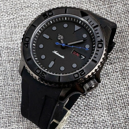 41mm 20ATM Diving NH36 Automatic Black PVD Diving Men Watch Sapphire Glass Ceramic Rotating Bezel Lightning Hand Rubber