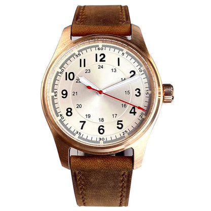 39mm Pilot Style Solid Full Cusn8 Bronze Japan NH35 Automatic Diver Men's Watch 20ATM Sapphire Glass Luminous