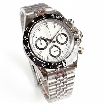 39mm Chronograph Men Watches Quartz Seiko VK63 Watches Sapphire Glass Lume Sliding Buckle