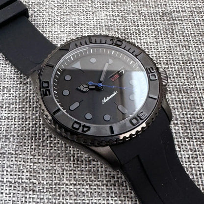 41mm 20ATM Diving NH36 Automatic Black PVD Diving Men Watch Sapphire Glass Ceramic Rotating Bezel Lightning Hand Rubber