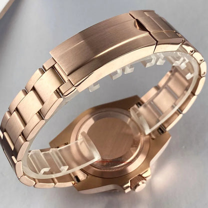 40mm, Stainless Steel, Rose Gold, Sunburst Dial, Automatic Seiko NH35, Sapphire Glass