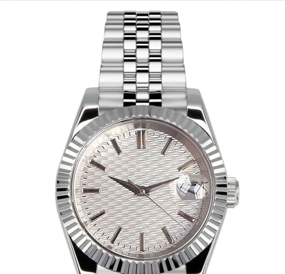 36mm/39mm, Stainless Steel, Automatic Seiko NH35 Movement, Wave Motif Dial, Sapphire Glass Fluted Bezel, 100m Waterproof