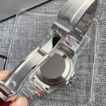 43mm NH35A Automatic Men Watch Blue Mother of Pearl Dial Sapphire Glass Black Ceramic Bezel Insert Titanium Caseback