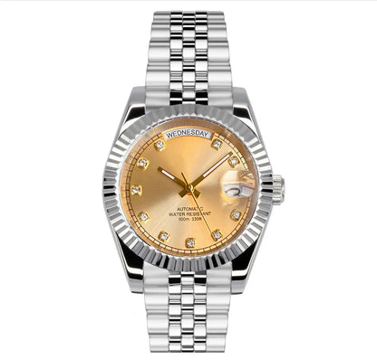 36/39mm, Stainless Steel, Sapphire Glass, 100m Waterproof, Automatic Seiko NH36A Movement, White Calendar Wheel