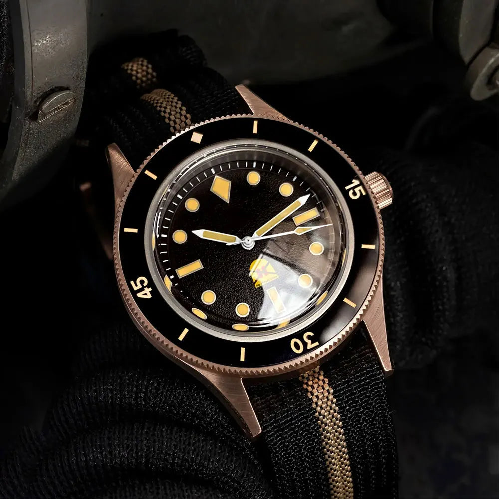 40mm Fifty Fathoms Domed Sapphire Glass CUSN8 Real Bronze Automatic Dive Men‘s Watch For Miyota 8215 20BAR Waterproof