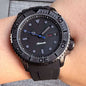 41mm 20ATM Diving NH36 Automatic Black PVD Diving Men Watch Sapphire Glass Ceramic Rotating Bezel Lightning Hand Rubber