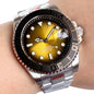 Two Tone Gradient Red Sunburst 100m Waterproof NH35A Automatic Watch Sapphire Crystal Glass Red Black Ceramic Bezel
