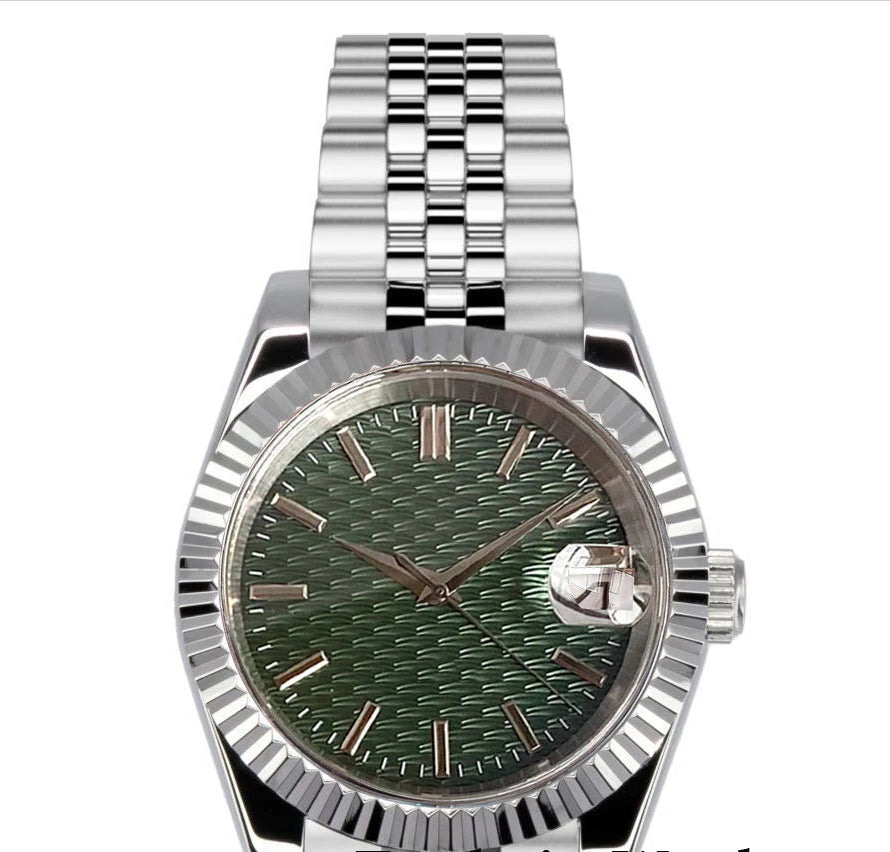 36mm/39mm, Stainless Steel, Automatic Seiko NH35 Movement, Wave Motif Dial, Sapphire Glass Fluted Bezel, 100m Waterproof