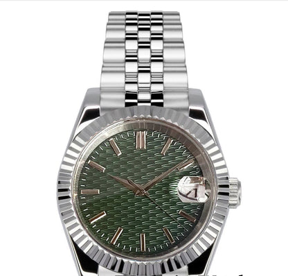 36mm/39mm, Stainless Steel, Automatic Seiko NH35 Movement, Wave Motif Dial, Sapphire Glass Fluted Bezel, 100m Waterproof