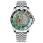 Fashion Sapphire 200m Waterproof Black White Skeletonized NH70 Automatic Mechanics Watches
