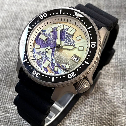 41mm, Titanium, Seiko Automatic NH35A Movement, Kanagawa Dial, Sapphire Glass, Super Lume Dial