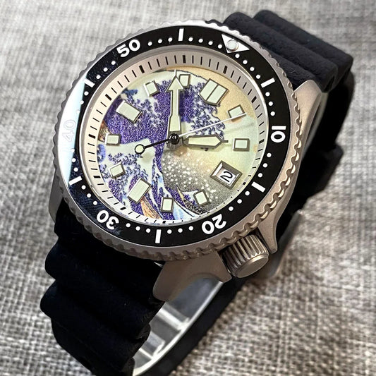 41mm, Titanium, Seiko Automatic NH35A Movement, Kanagawa Dial, Sapphire Glass, Super Lume Dial