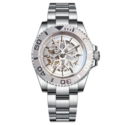Fashion Sapphire 200m Waterproof Black White Skeletonized NH70 Automatic Mechanics Watches