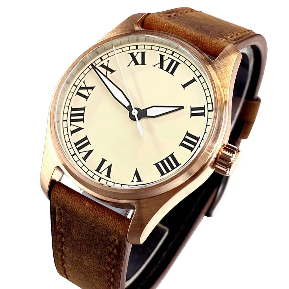 39mm Bronze Miyota 8215 Pilot Style Retro Automatic Men Watch Sapphire Glass 20ATM Diver Luminous Watch