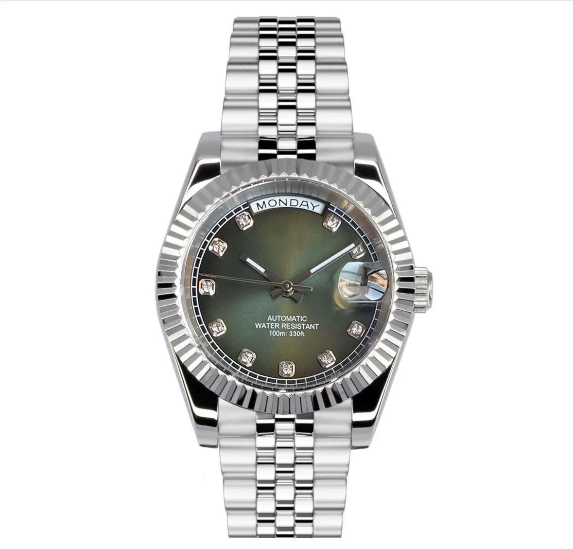 36/39mm, Stainless Steel, Sapphire Glass, 100m Waterproof, Automatic Seiko NH36A Movement, White Calendar Wheel