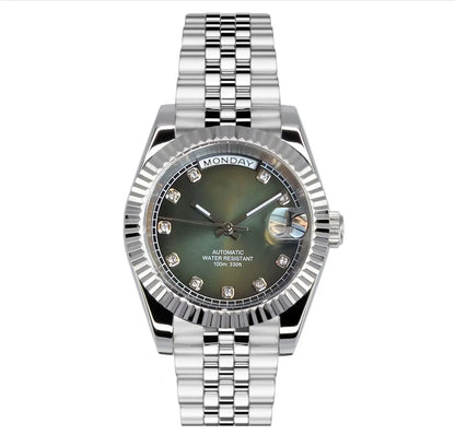 36/39mm, Stainless Steel, Sapphire Glass, 100m Waterproof, Automatic Seiko NH36A Movement, White Calendar Wheel
