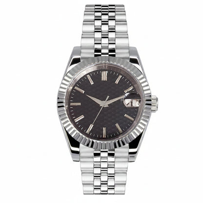 36mm/39mm, Stainless Steel, Automatic Seiko NH35 Movement, Wave Motif Dial, Sapphire Glass Fluted Bezel, 100m Waterproof