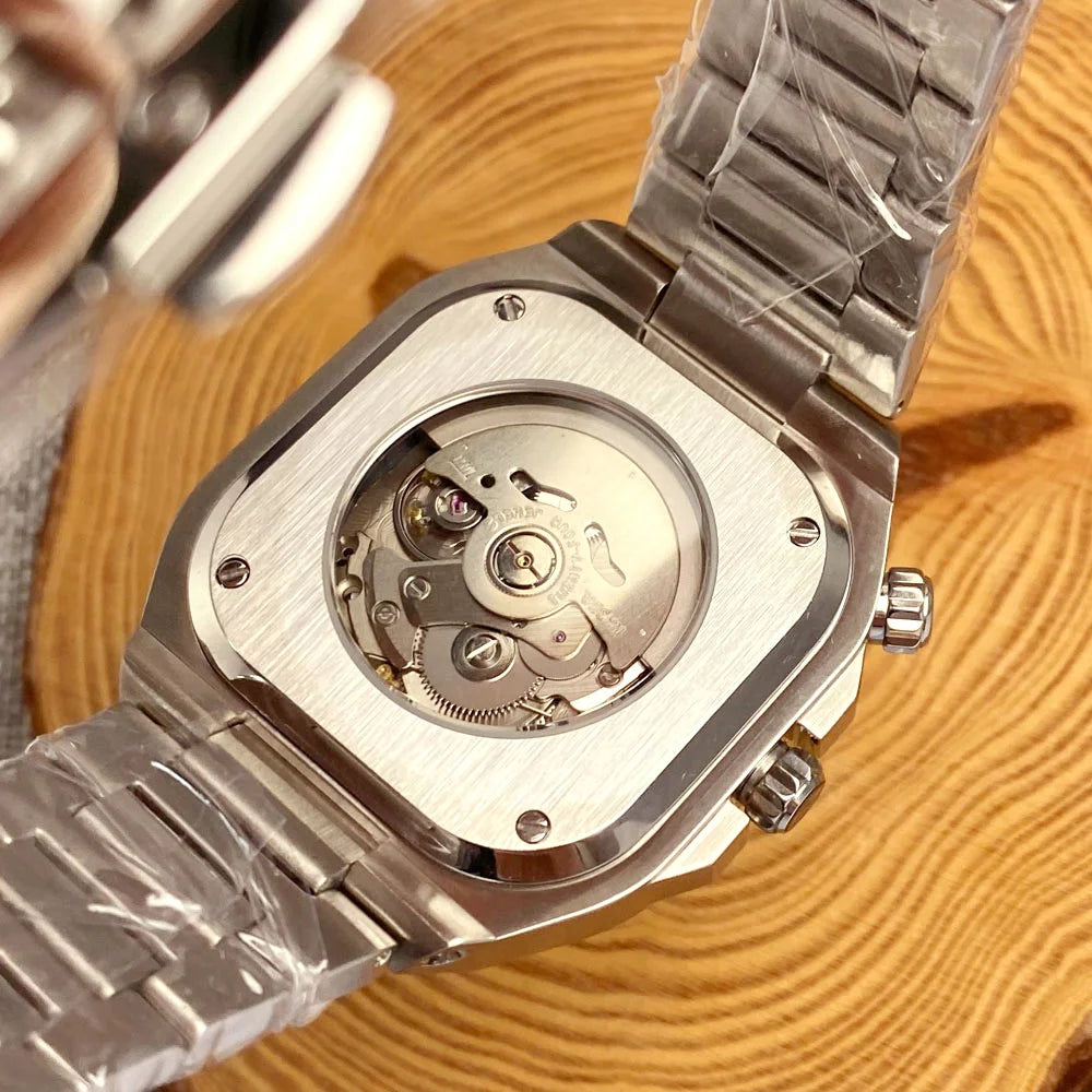 42mm Japan NH35A Automatic Mechanical Watches for Men Sapphire Glass 10ATM Luminous Square Vintage Wristwatch