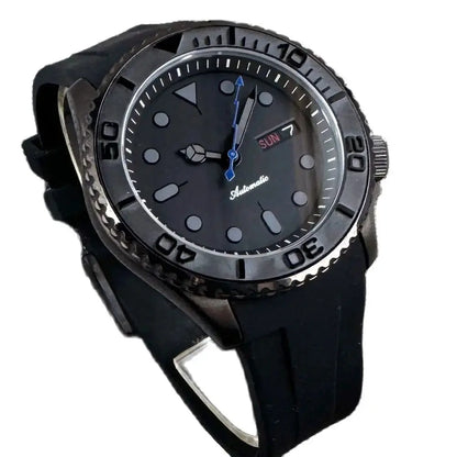 41mm 20ATM Diving NH36 Automatic Black PVD Diving Men Watch Sapphire Glass Ceramic Rotating Bezel Lightning Hand Rubber