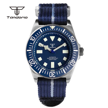 Tandorio Titanium 42mm Dive Mechanical Watch for Men Automatic NH35/PT5000/Miyota 8215 Movt Sapphire 20BAR Waterproof Wristwatch