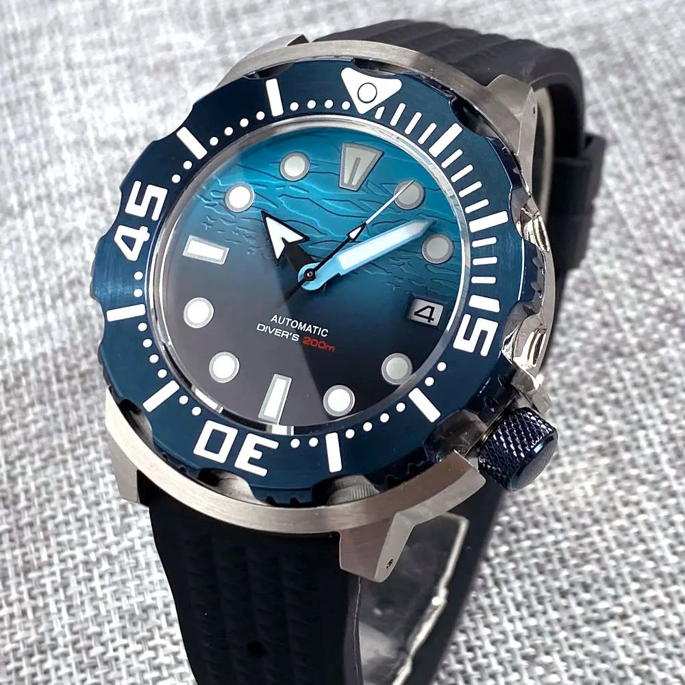 NH35A Movement Men Watches Monster Style Sapphire Crystal Glass Diving 200m Relogios Masculino Waterproof Automatic