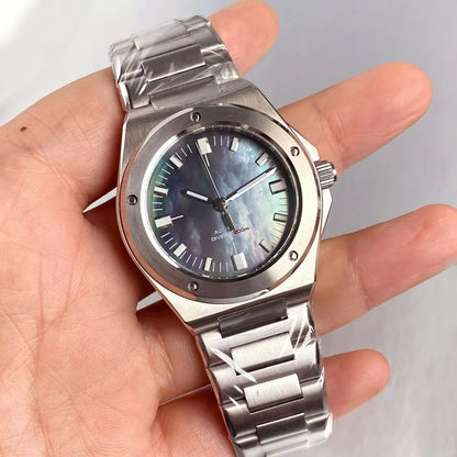 Mother of Pearl Blue 40mm Sapphire Crystal Glass 100m Waterproof Japan  MiyotaAutomatic Men Mechanical Engineer Watches
