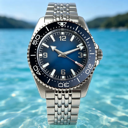 40mm, Stainless Steel, Seiko NH35 Automatic Movement, Domed Sapphire Glass, Ricegrain Bracelet