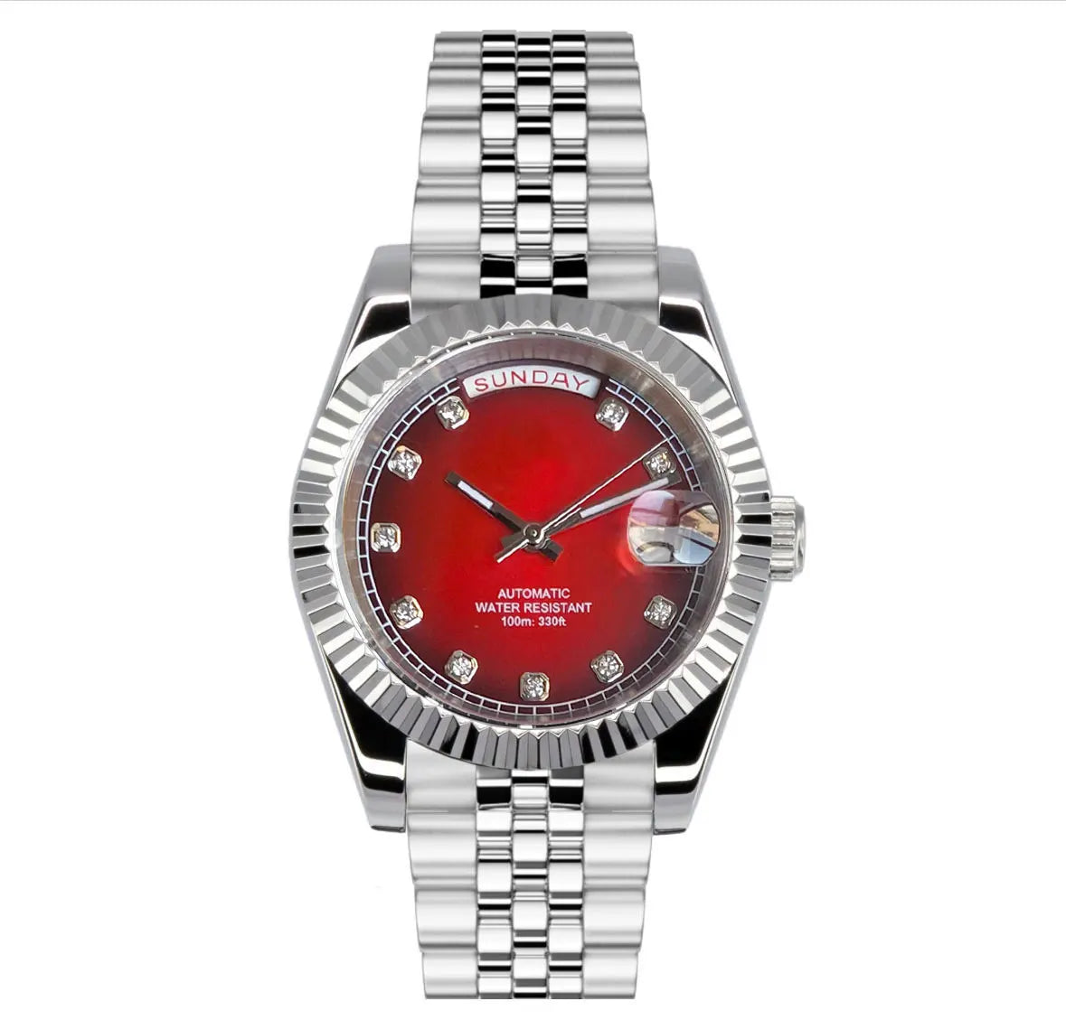 36/39mm, Stainless Steel, Sapphire Glass, 100m Waterproof, Automatic Seiko NH36A Movement, White Calendar Wheel