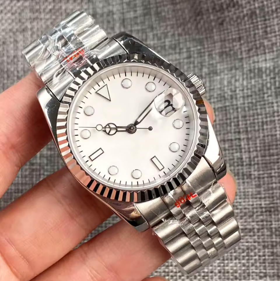 DateJust Style| Fluted Bezel,Seiko NH35 Movement, Sapphire Crystal, Stainless Steel 100m Water Resistance