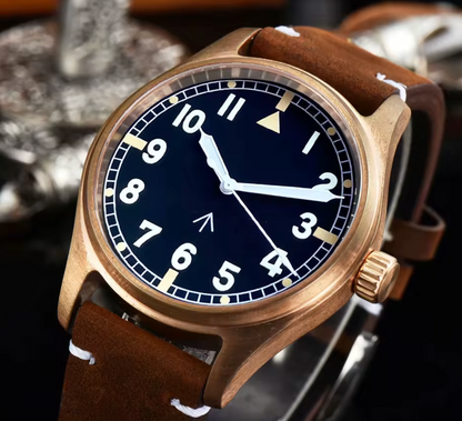 Field Watch, Solid Bronze Case, 200m Water Resistant, NH35 Automatic Movement, Sapphire Crystal