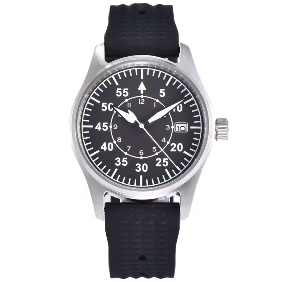 Field Watch, 39mm Brushed Stainless Steel Case, High Visibility Black Dial, NH35A Automatic Movement, Sapphire Glass, 200m Water Resistance