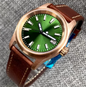 36mm Real Bronze, Automatic NH35A Movement, Sunburst Olive Green 200m Water Resistant, Sapphire Crystal Retro Vintage