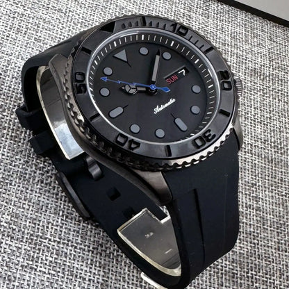 41mm 20ATM Diving NH36 Automatic Black PVD Diving Men Watch Sapphire Glass Ceramic Rotating Bezel Lightning Hand Rubber