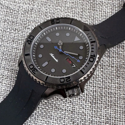 41mm 20ATM Diving NH36 Automatic Black PVD Diving Men Watch Sapphire Glass Ceramic Rotating Bezel Lightning Hand Rubber