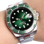 Two Tone Gradient Red Sunburst 100m Waterproof NH35A Automatic Watch Sapphire Crystal Glass Red Black Ceramic Bezel
