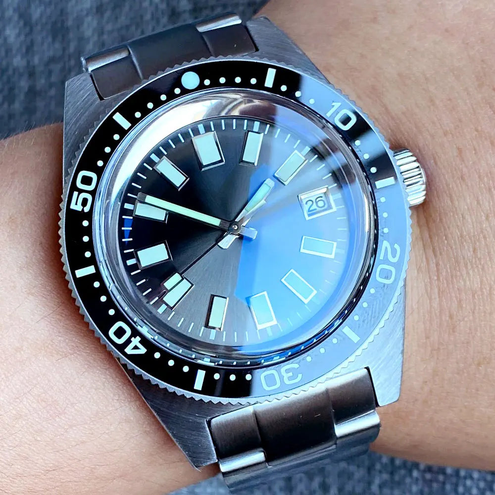 41mm 62MAS Automatic 300m Diving Black/Grey/Blue Dial Men Watch AR Domed Sapphire Glass Luminous NH35A PT5000 Movement