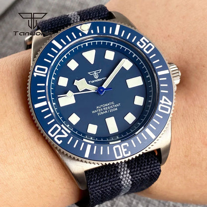 Tandorio Titanium 42mm Dive Mechanical Watch for Men Automatic NH35/PT5000/Miyota 8215 Movt Sapphire 20BAR Waterproof Wristwatch