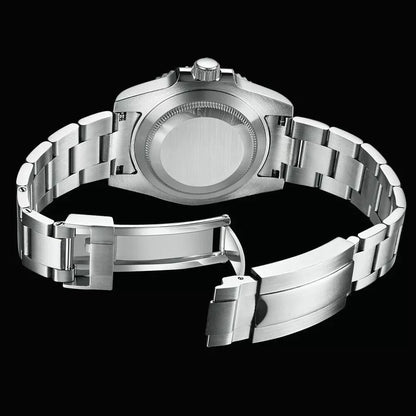 Two Tone Gradient Red Sunburst 100m Waterproof NH35A Automatic Watch Sapphire Crystal Glass Red Black Ceramic Bezel