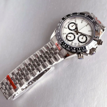 39mm Chronograph Men Watches Quartz Seiko VK63 Watches Sapphire Glass Lume Sliding Buckle
