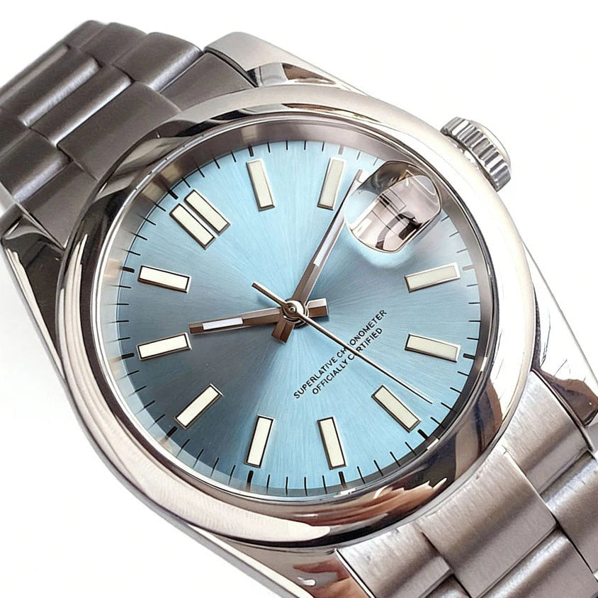 36/39mm, Stainless Steel, Sapphire Glass, Automatic Seiko NH35 Movement, 100m Waterproof, Glide Clasp